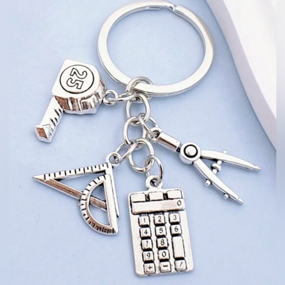 Keychain architects engineers real estate Measuring Tape Compass calculator gift